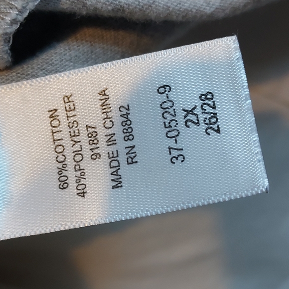 Woman Within soft gray, long-sleeved t-shirt with three Christmas trees, size 2X - Picture 4 of 5